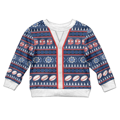 Roosters Rugby Christmas Kid Ugly Christmas Sweater Aboriginal Seamless Cardigan Inspired