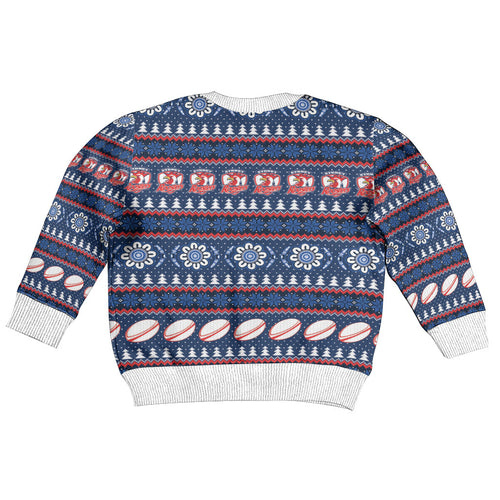 Roosters Rugby Christmas Kid Ugly Christmas Sweater Aboriginal Seamless Cardigan Inspired