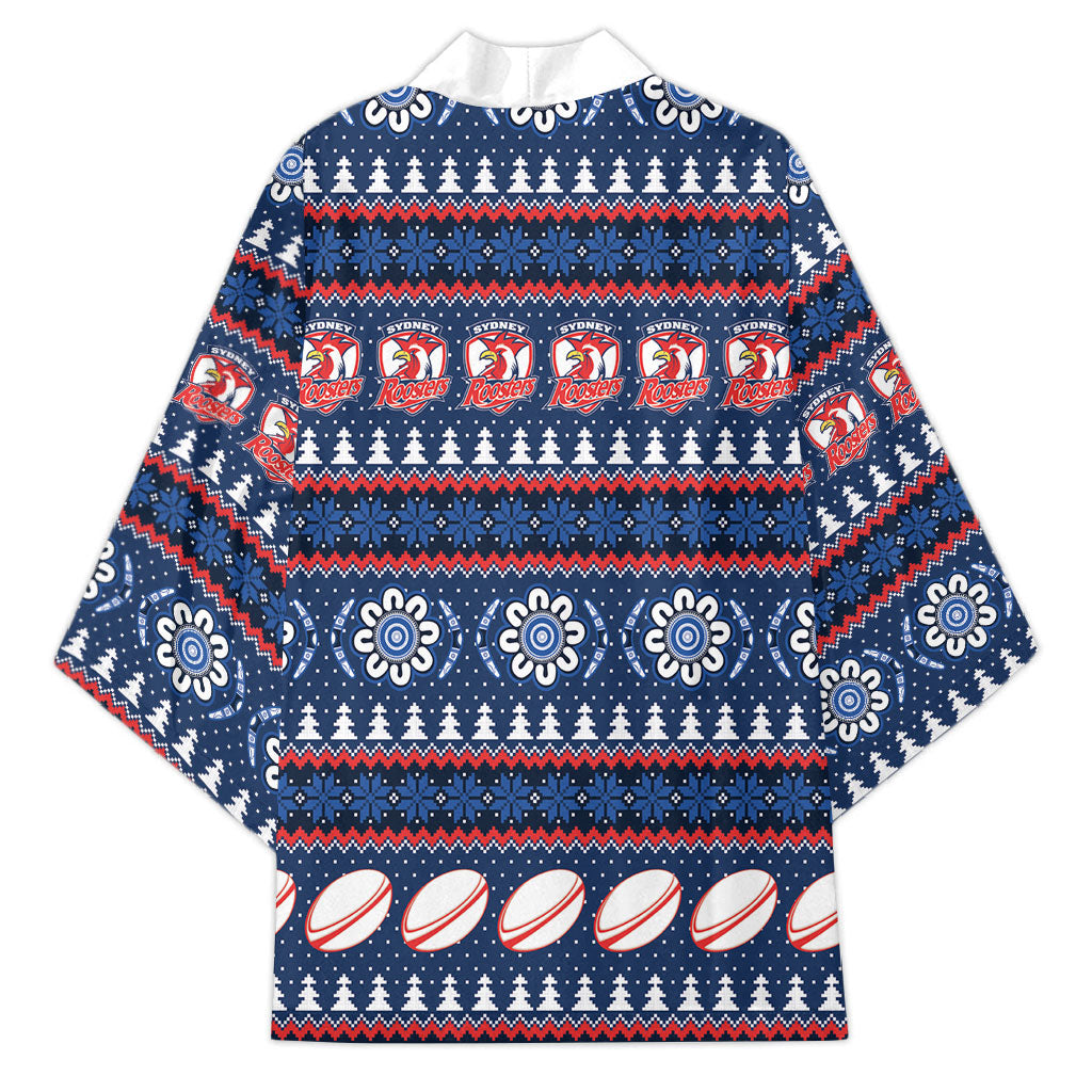 Roosters Rugby Christmas Kimono Aboriginal Seamless Cardigan Inspired