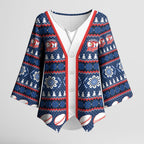 Roosters Rugby Christmas Kimono Sleeve Blouse Aboriginal Seamless Cardigan Inspired