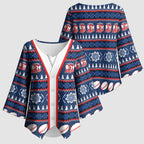 Roosters Rugby Christmas Kimono Sleeve Blouse Aboriginal Seamless Cardigan Inspired