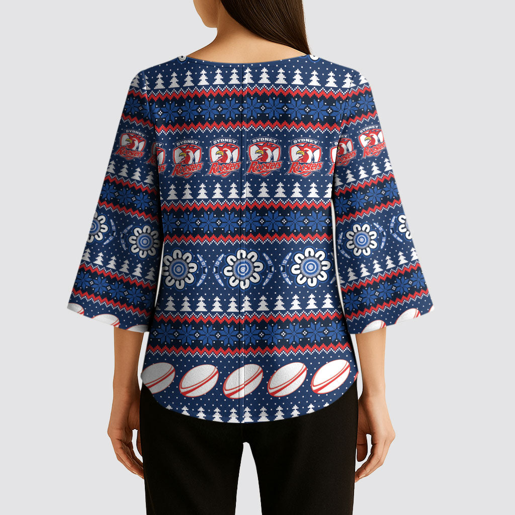 Roosters Rugby Christmas Kimono Sleeve Blouse Aboriginal Seamless Cardigan Inspired