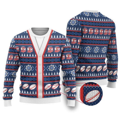 Roosters Rugby Christmas Ugly Christmas Sweater Aboriginal Seamless Cardigan Inspired