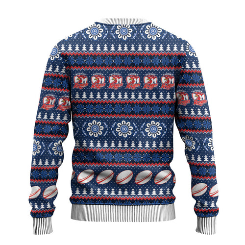 Roosters Rugby Christmas Ugly Christmas Sweater Aboriginal Seamless Cardigan Inspired