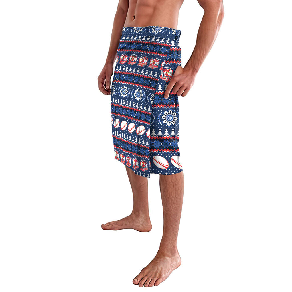Roosters Rugby Christmas Lavalava Aboriginal Seamless Cardigan Inspired