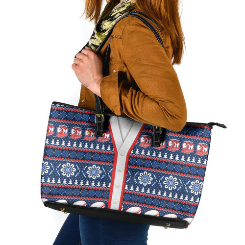 Roosters Rugby Christmas Leather Tote Bag Aboriginal Seamless Cardigan Inspired