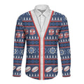 Roosters Rugby Christmas Long Sleeve Button Shirt Aboriginal Seamless Cardigan Inspired