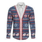 Roosters Rugby Christmas Long Sleeve Button Shirt Aboriginal Seamless Cardigan Inspired