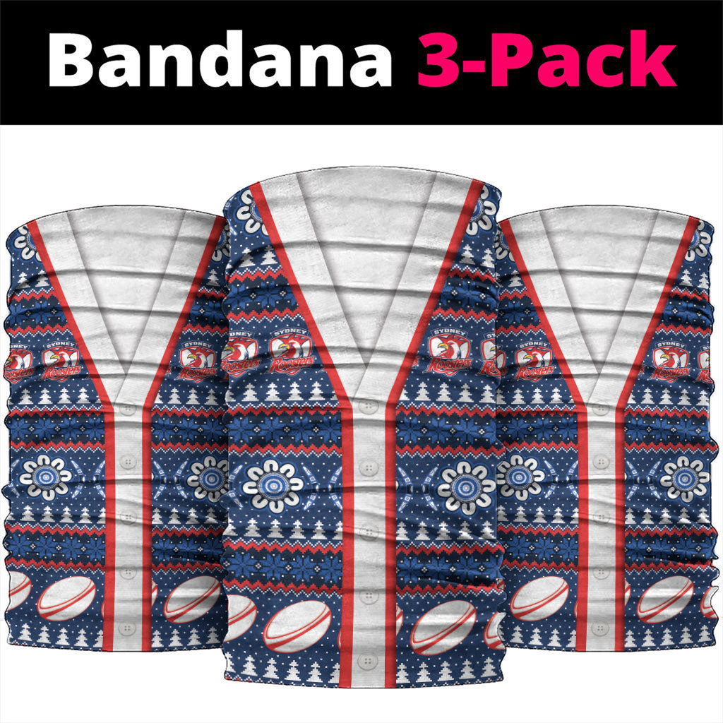 Roosters Rugby Christmas Neck Gaiter Aboriginal Seamless Cardigan Inspired