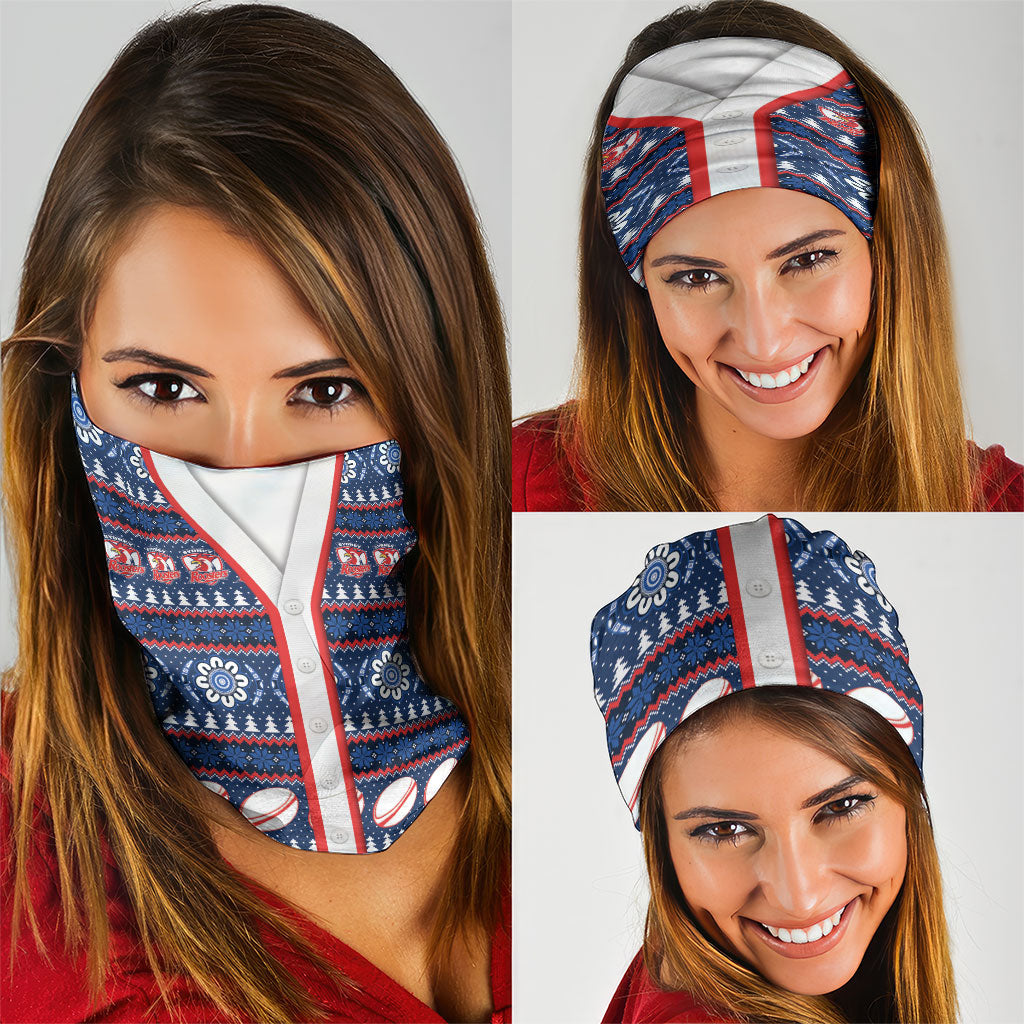 Roosters Rugby Christmas Neck Gaiter Aboriginal Seamless Cardigan Inspired