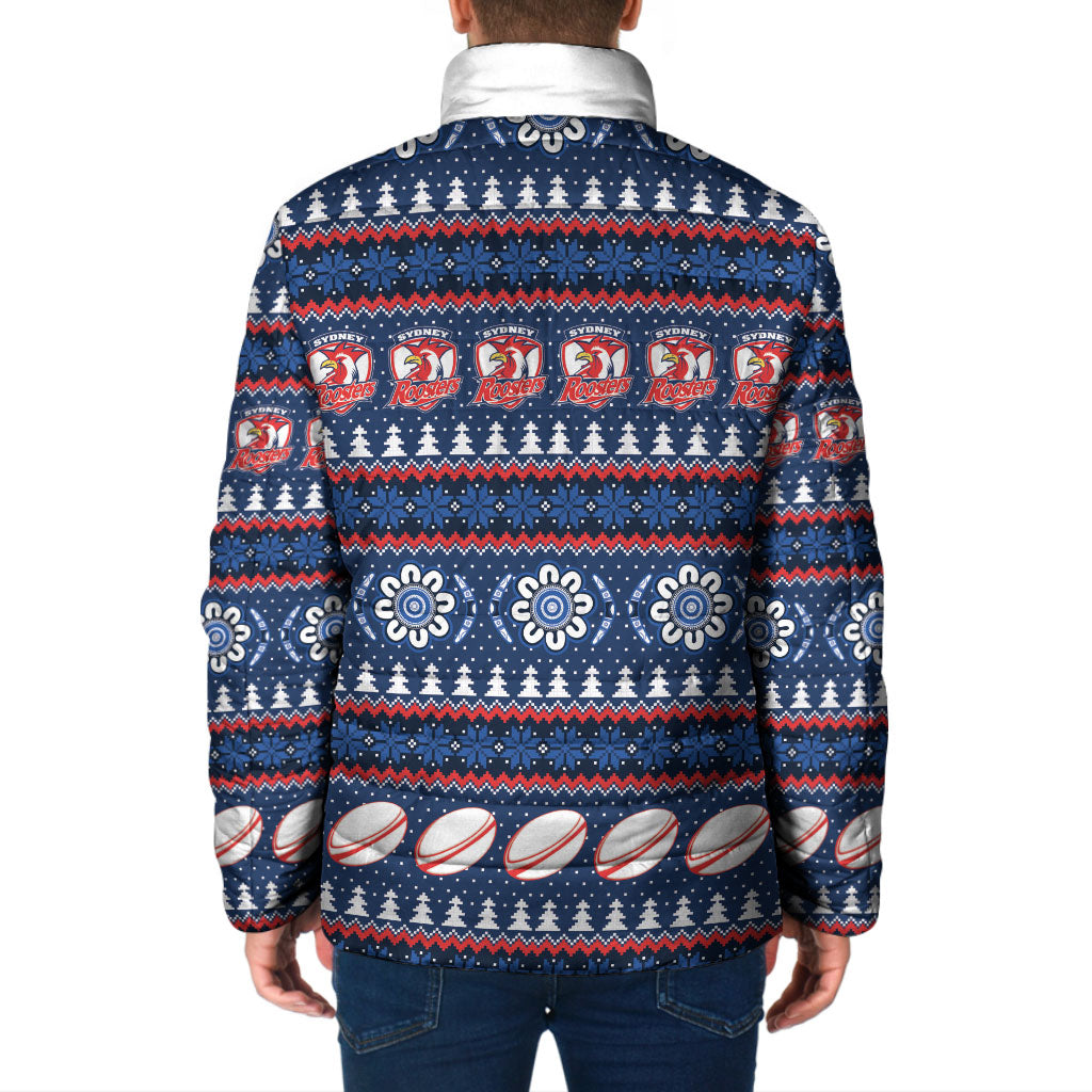 Roosters Rugby Christmas Padded Jacket Aboriginal Seamless Cardigan Inspired