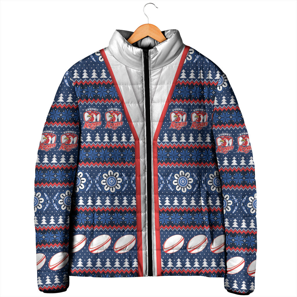 Roosters Rugby Christmas Padded Jacket Aboriginal Seamless Cardigan Inspired