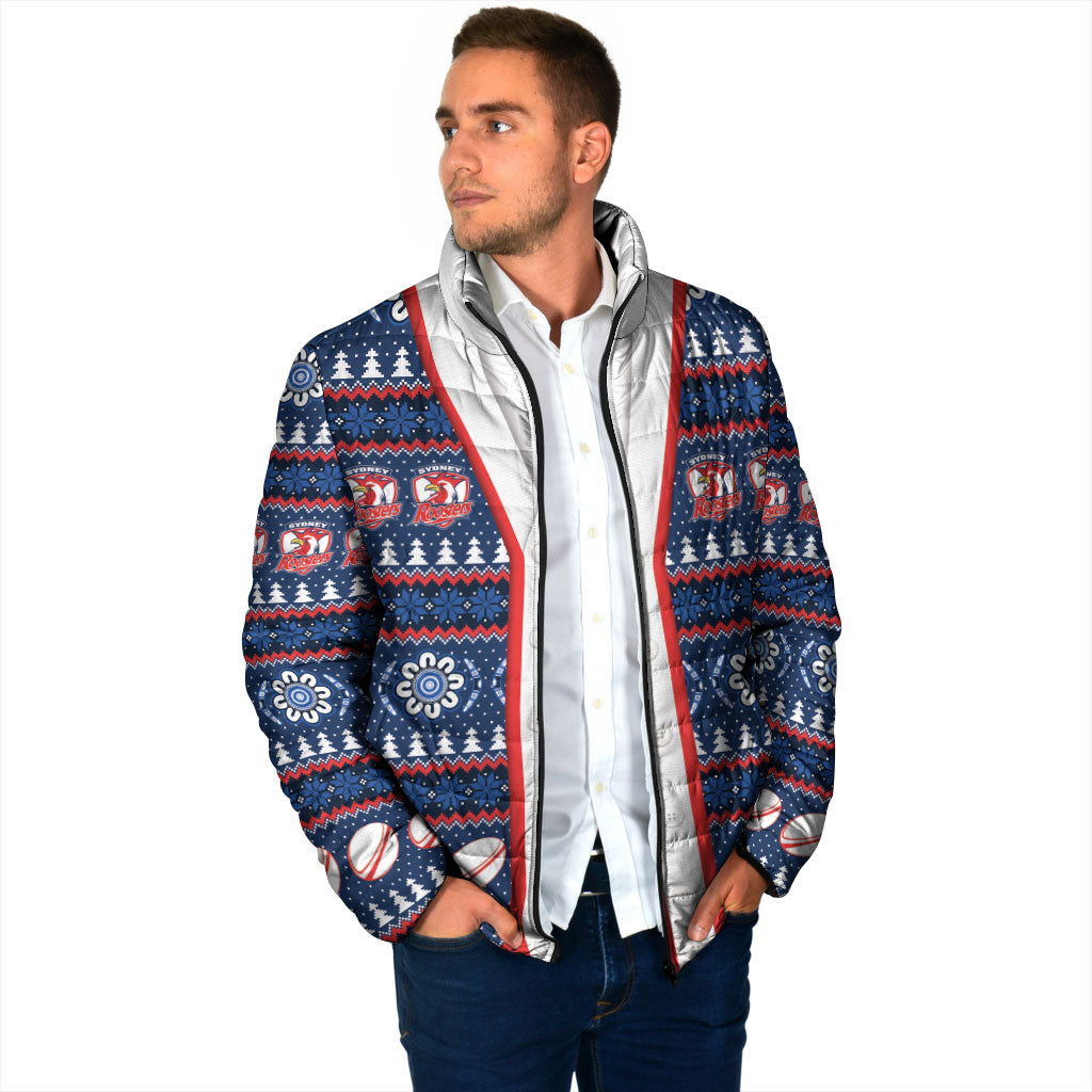 Roosters Rugby Christmas Padded Jacket Aboriginal Seamless Cardigan Inspired