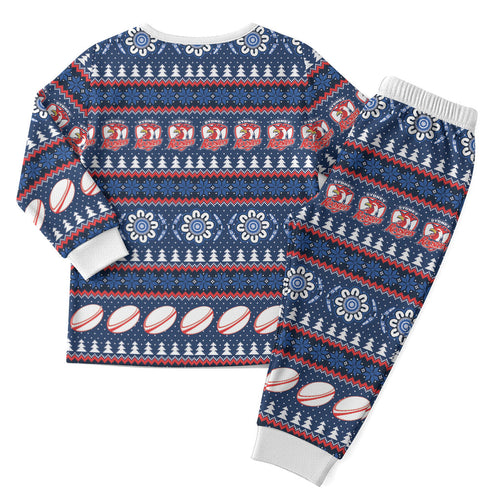 Roosters Rugby Christmas Pajama Set Aboriginal Seamless Cardigan Inspired