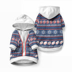 Roosters Rugby Christmas Pet Hoodie Aboriginal Seamless Cardigan Inspired