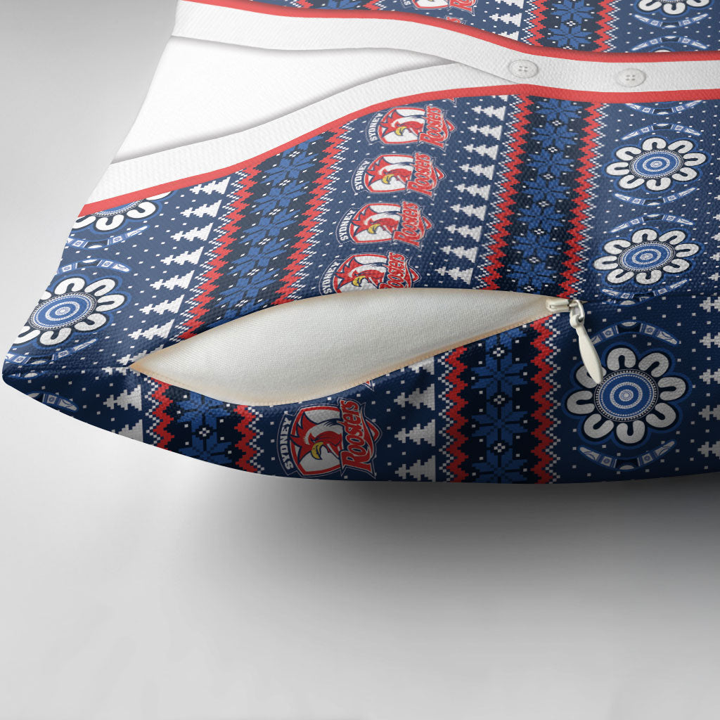 Roosters Rugby Christmas Pillow Cover Aboriginal Seamless Cardigan Inspired