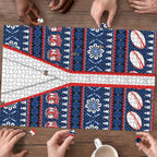 Roosters Rugby Christmas Puzzle Aboriginal Seamless Cardigan Inspired
