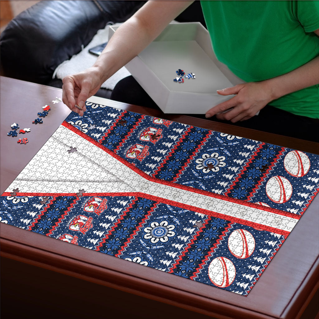 Roosters Rugby Christmas Puzzle Aboriginal Seamless Cardigan Inspired