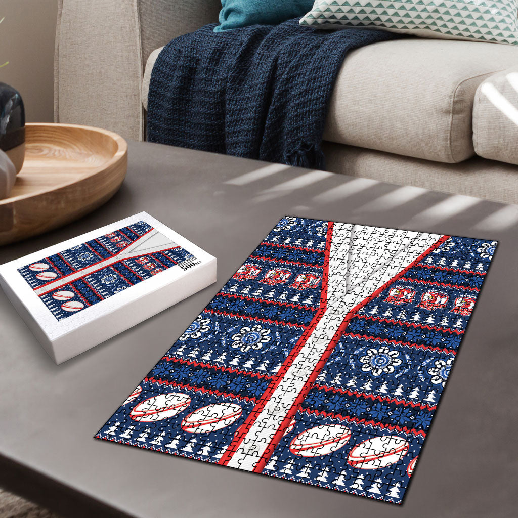 Roosters Rugby Christmas Puzzle Aboriginal Seamless Cardigan Inspired