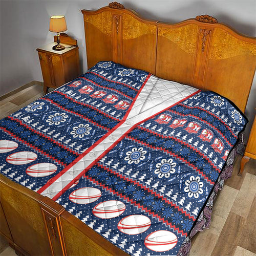 Roosters Rugby Christmas Quilt Aboriginal Seamless Cardigan Inspired