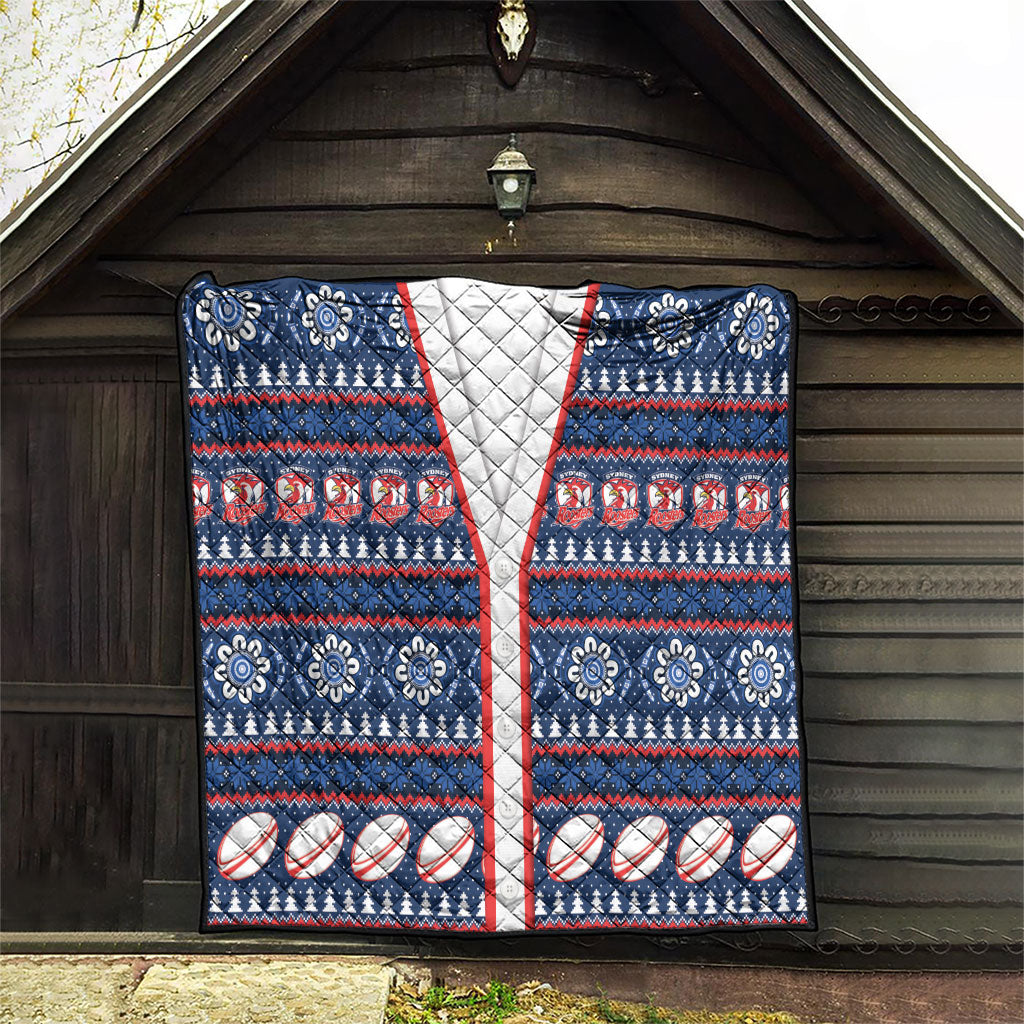 Roosters Rugby Christmas Quilt Aboriginal Seamless Cardigan Inspired