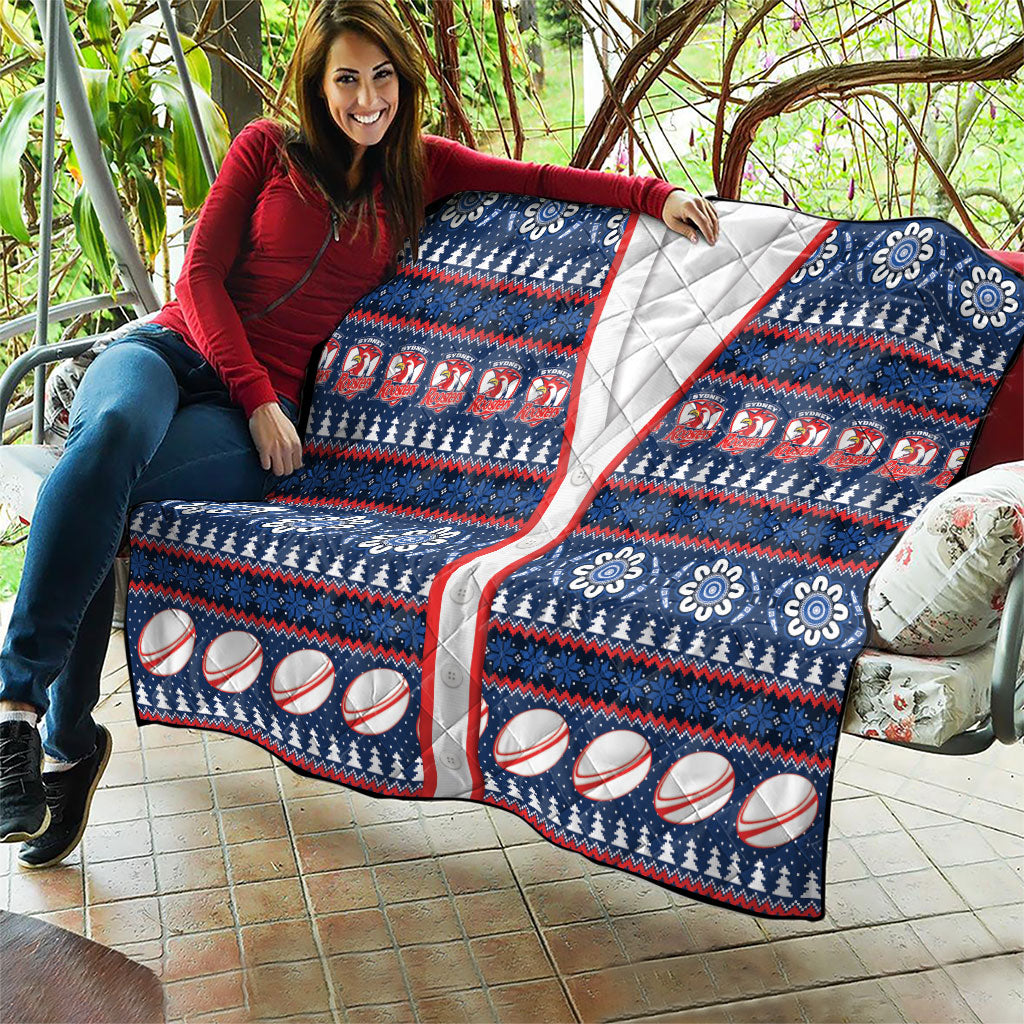 Roosters Rugby Christmas Quilt Aboriginal Seamless Cardigan Inspired