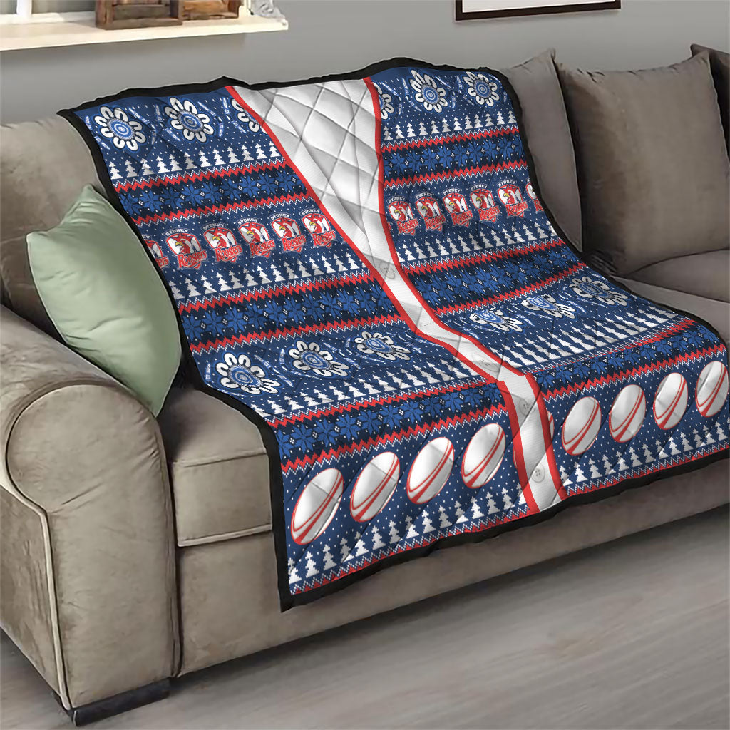 Roosters Rugby Christmas Quilt Aboriginal Seamless Cardigan Inspired