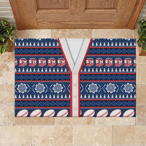 Roosters Rugby Christmas Rubber Doormat Aboriginal Seamless Cardigan Inspired