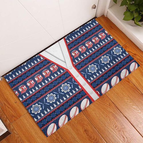 Roosters Rugby Christmas Rubber Doormat Aboriginal Seamless Cardigan Inspired