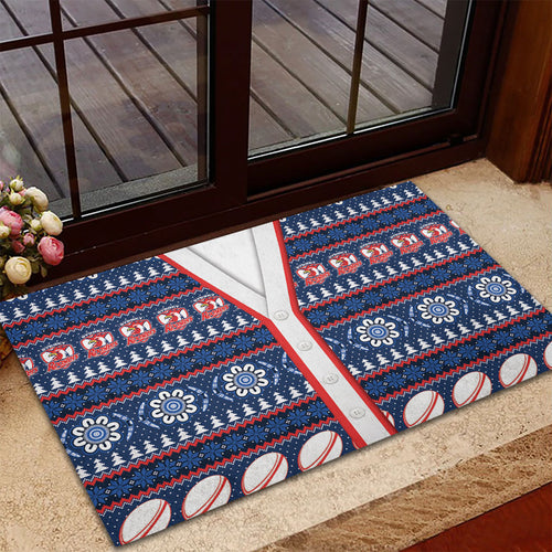 Roosters Rugby Christmas Rubber Doormat Aboriginal Seamless Cardigan Inspired