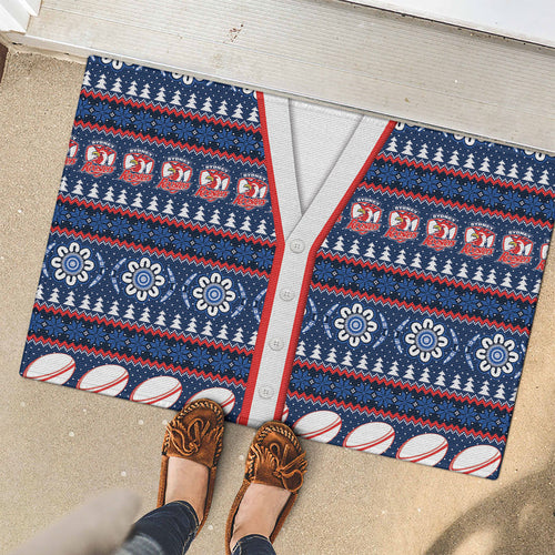 Roosters Rugby Christmas Rubber Doormat Aboriginal Seamless Cardigan Inspired