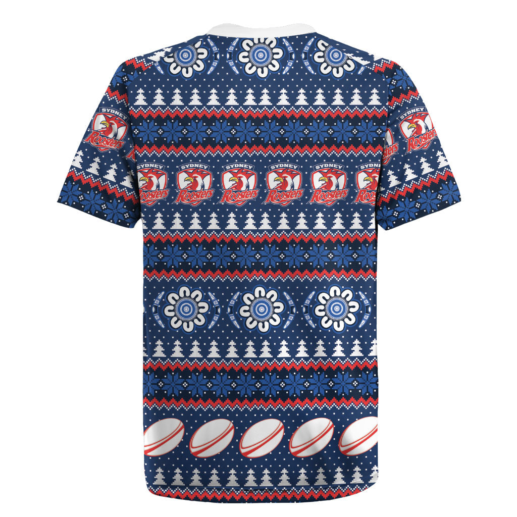 Roosters Rugby Christmas Rugby Jersey Aboriginal Seamless Cardigan Inspired