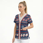 Roosters Rugby Christmas Scrub Top Aboriginal Seamless Cardigan Inspired