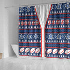 Roosters Rugby Christmas Shower Curtain Aboriginal Seamless Cardigan Inspired
