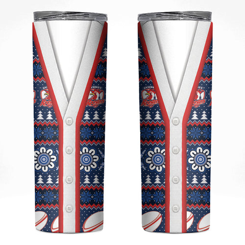 Roosters Rugby Christmas Skinny Tumbler Aboriginal Seamless Cardigan Inspired