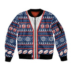 Roosters Rugby Christmas Sleeve Zip Bomber Jacket Aboriginal Seamless Cardigan Inspired