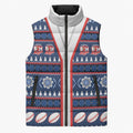 Roosters Rugby Christmas Sleeveless Puffer Jacket Aboriginal Seamless Cardigan Inspired