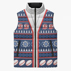 Roosters Rugby Christmas Sleeveless Puffer Jacket Aboriginal Seamless Cardigan Inspired