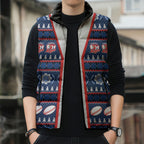 Roosters Rugby Christmas Sleeveless Puffer Jacket Aboriginal Seamless Cardigan Inspired