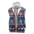 Roosters Rugby Christmas Sleeveless Zip Hoodie Aboriginal Seamless Cardigan Inspired