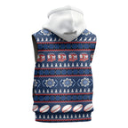 Roosters Rugby Christmas Sleeveless Zip Hoodie Aboriginal Seamless Cardigan Inspired