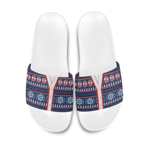 Roosters Rugby Christmas Slide Sandals Aboriginal Seamless Cardigan Inspired