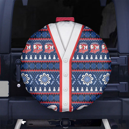 Roosters Rugby Christmas Spare Tire Cover Aboriginal Seamless Cardigan Inspired