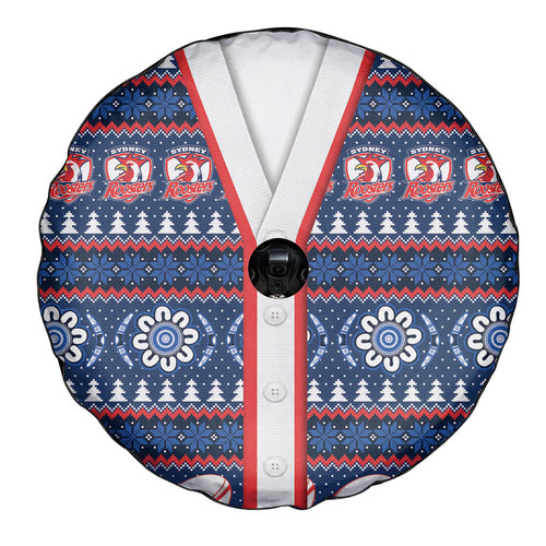 Roosters Rugby Christmas Spare Tire Cover Aboriginal Seamless Cardigan Inspired