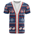 Roosters Rugby Christmas T Shirt Aboriginal Seamless Cardigan Inspired