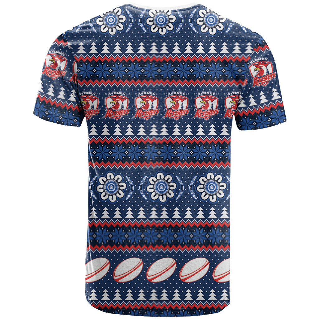 Roosters Rugby Christmas T Shirt Aboriginal Seamless Cardigan Inspired