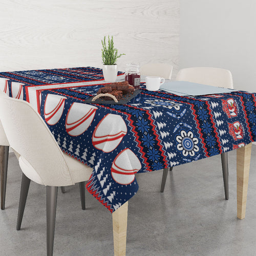 Roosters Rugby Christmas Tablecloth Aboriginal Seamless Cardigan Inspired