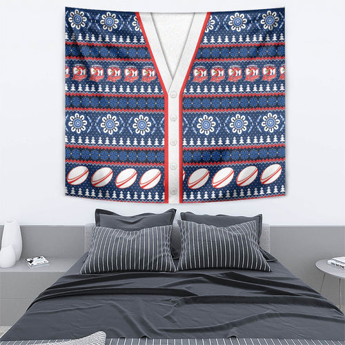 Roosters Rugby Christmas Tapestry Aboriginal Seamless Cardigan Inspired