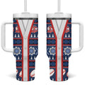 Roosters Rugby Christmas Tumbler With Handle Aboriginal Seamless Cardigan Inspired