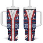 Roosters Rugby Christmas Tumbler With Handle Aboriginal Seamless Cardigan Inspired